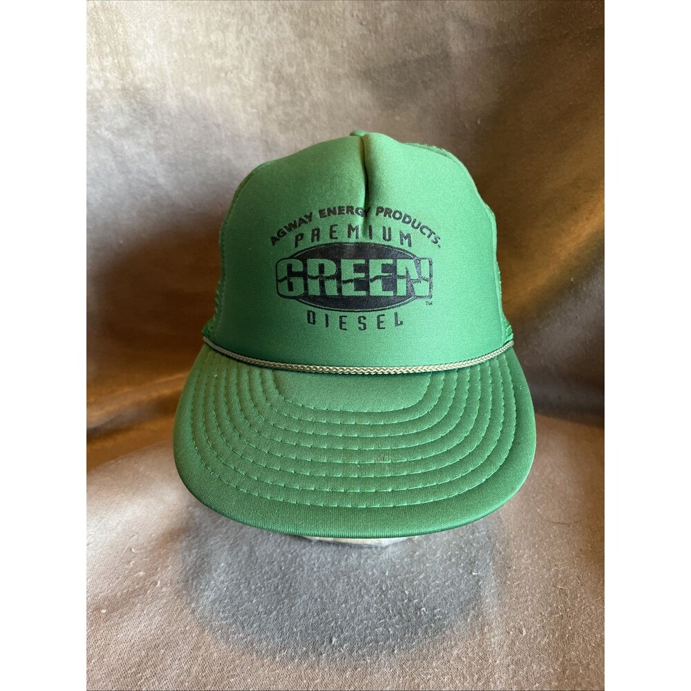 VTG NEW NOS Nissin Rope Snapback Trucker Hat Full Foam Cap Green Diesel